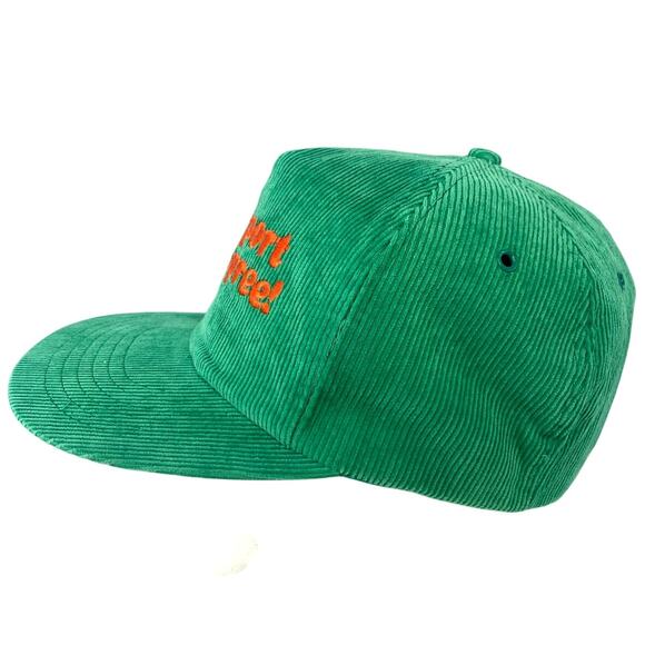 Vintage 90s Newport Ski Spree Green Corduroy Snapback Cigarette Hat Tobacco - Picture 4 of 6